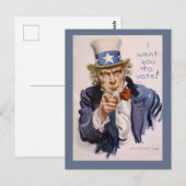 STEMMING Oom Sam BRIEFKAARTEN voor kiezers (Voorkant / Achterkant)