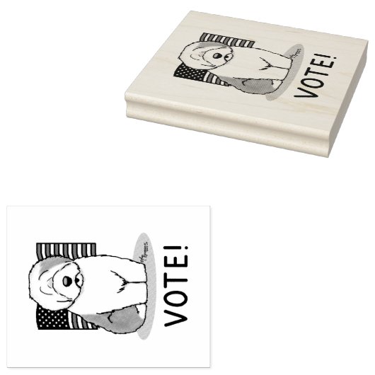 Stemming! Oud Engels Sheepdog Grey 1 Cute Politica Rubberstempel (Gestempeld)