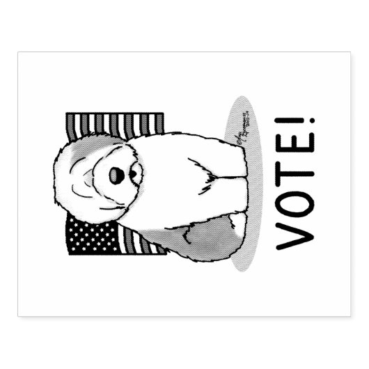 Stemming! Oud Engels Sheepdog Grey 1 Cute Politica Rubberstempel (Afrduk)