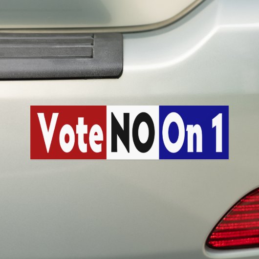 Stemming over 1 Bumpersticker (Op auto)