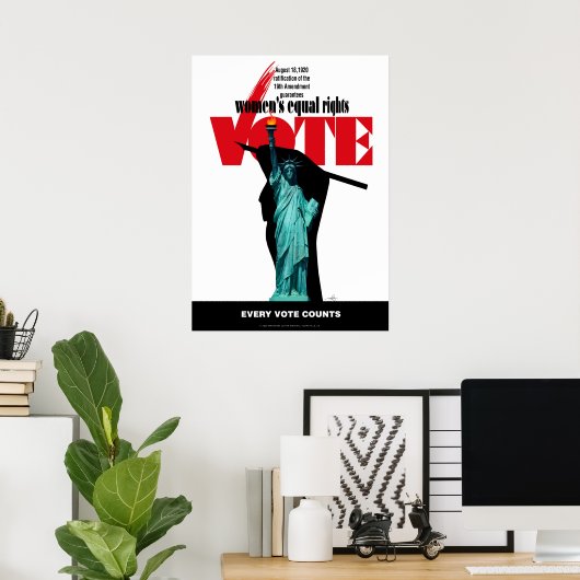 Stemming over de rechten van de vrouw poster (Thuiskantoor)