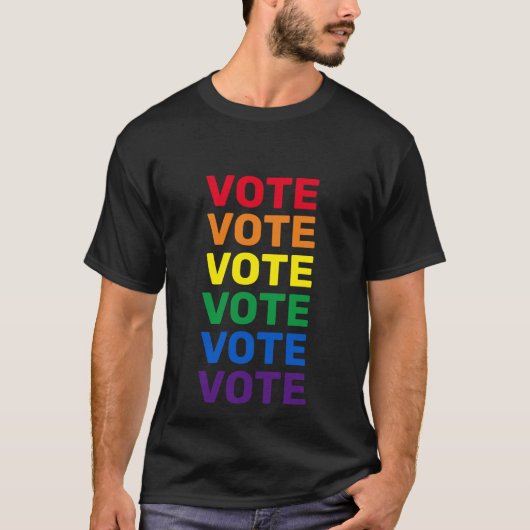 Stemming over de typografie van de regenboog t-shirt (Voorkant)
