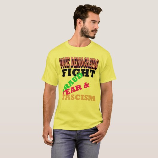 Stemming over democratische fraudebestrijding Angs T-shirt (Voorkant volledig)