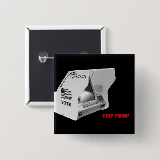 Stemming over fascisme Pin Vierkante Button 5,1 Cm (Voorkant /achterkant)