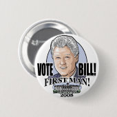 Stemming over het eerste Man van de ontwerpbegroti Ronde Button 5,7 Cm (Voorkant /achterkant)