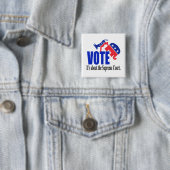 Stemming over het hooggerechtshof vierkante button 5,1 cm (In situ)