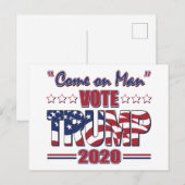 Stemming over het Man - Trump 2020 Briefkaart (Voorkant / Achterkant)