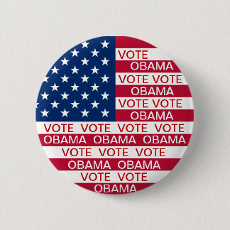 Stemming over Obama vlag Ronde Button 5,7 Cm