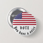 Stemming over patriottische verkiezingen VS Amerik Ronde Button 5,7 Cm (Voorkant /achterkant)