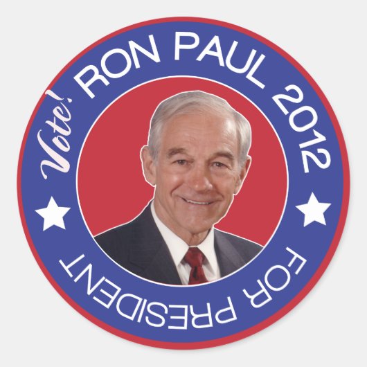Stemming over Paul 2012 Republikein Ronde Sticker (Voorkant)