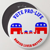STEMMING OVER PRO-LIFE BABIES LEVENSZAKEN RONDE BUTTON 6,0 CM (Voorkant /achterkant)