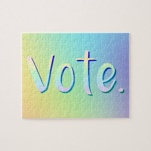 "Stemming." Pastel regenbooggradiënt Jigzaag Puzzl Legpuzzel (Horizontaal)