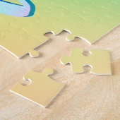 "Stemming." Pastel regenbooggradiënt Jigzaag Puzzl Legpuzzel (Zijkant)