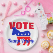 STEMMING Patriottische Donkey, Stars, Dump Trump Papieren Bordje (Feest)