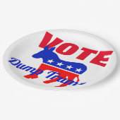 STEMMING Patriottische Donkey, Stars, Dump Trump Papieren Bordje (Gekanteld)