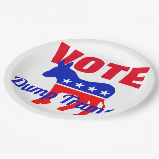 STEMMING Patriottische Donkey, Stars, Dump Trump Papieren Bordje (Gekanteld)