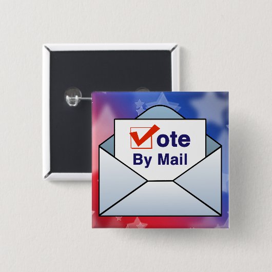 Stemming per post vierkante button 5,1 cm (Voorkant /achterkant)