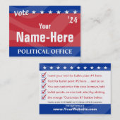 STEMMING - Politieke campagne Visitekaartje (Voorkant / Achterkant)