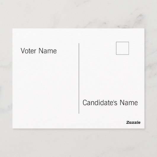 Stemming Politieke Verkiezingen Briefkaart (Achterkant)