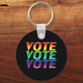 stemming : pride lgbtq lgbt regenboogkleuren sleutelhanger (Voorkant)