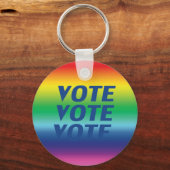 stemming : pride lgbtq lgbt regenboogkleuren sleutelhanger (Voorkant)
