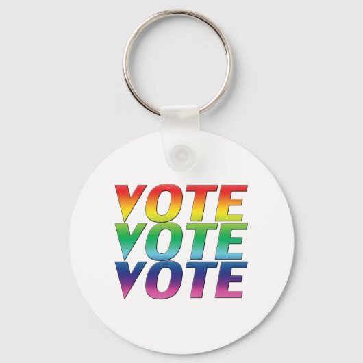 stemming : pride lgbtq lgbt regenboogkleuren sleutelhanger (Voorkant)