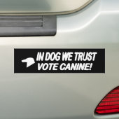Stemming: punt met witte Bumpersticker (Op auto)