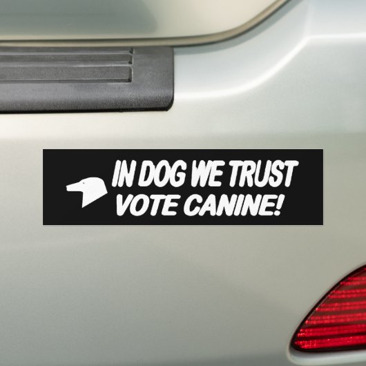 Stemming: punt met witte Bumpersticker (Op auto)