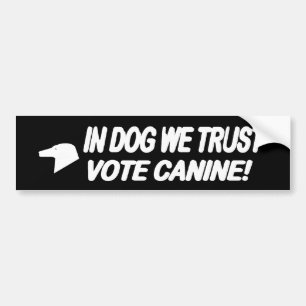 Stemming: punt met witte Bumpersticker