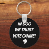 Stemming: punt met witte tekst sleutelhanger (Voorkant)