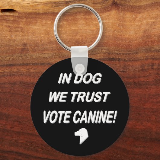 Stemming: punt met witte tekst sleutelhanger (Voorkant)