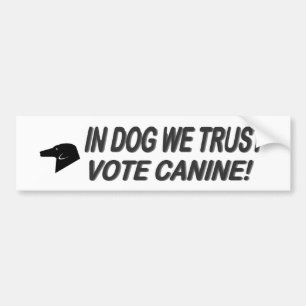Stemming: punt met zwarte tekst bumpersticker
