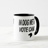 Stemming: punt met zwarte tekst mok (Voorkant rechts)