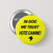 Stemming: punt met zwarte tekst ronde button 5,7 cm (Voorkant /achterkant)