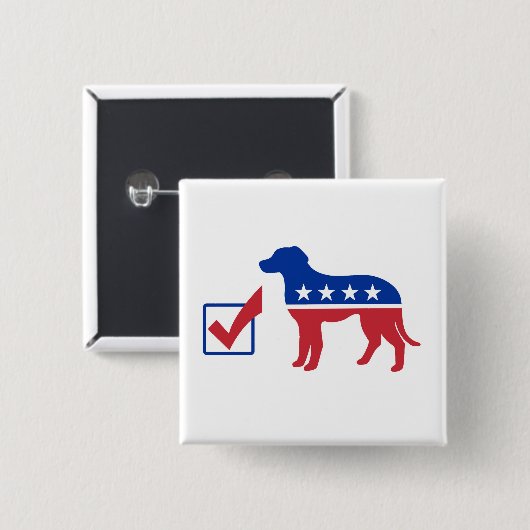 Stemming: punt vierkante button 5,1 cm (Voorkant /achterkant)