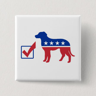 Stemming: punt vierkante button 5,1 cm