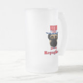 Stemming: regPUGlican Funny Pug in rood wit blauw  Matglas Bierpul (Voorkant rechts)