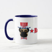 Stemming: regPUGlican Funny Pug in rood wit blauw Mok (Links)