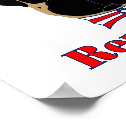 Stemming: regPUGlican Funny Pug in rood wit blauw  Poster (Hoek)