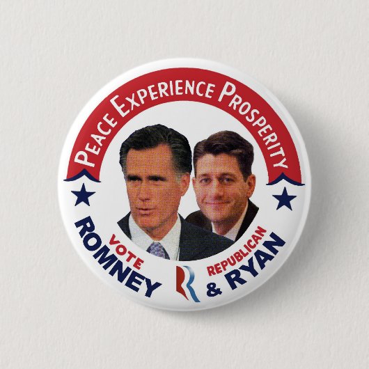 Stemming: Republican Romney & Ryan Ronde Button 5,7 Cm (Voorkant)