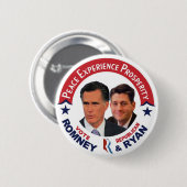 Stemming: Republican Romney & Ryan Ronde Button 5,7 Cm (Voorkant /achterkant)