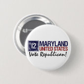 Stemming republikein 2012 - Maryland Ronde Button 5,7 Cm (Voorkant /achterkant)