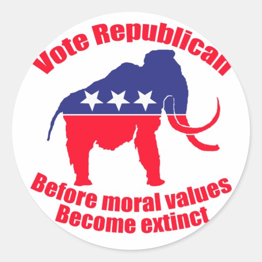 Stemming republikein ronde sticker (Voorkant)