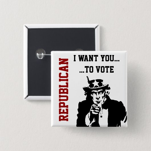 Stemming republikeinse Button (Voorkant /achterkant)