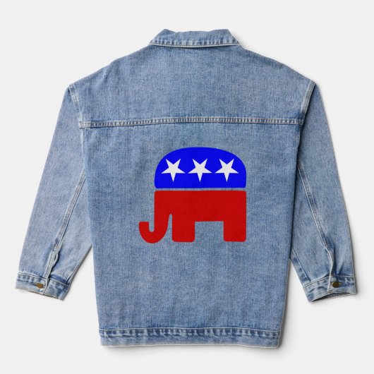 Stemming Republikeinse Olifant Politiek Verkiezing Denim Jacket (Achterkant)