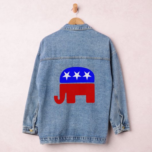 Stemming Republikeinse Olifant Politiek Verkiezing Denim Jacket (Hangar)