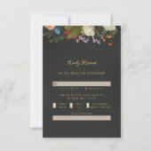 Stemming Romantisch Gotisch Rood Donker Bloemstuk RSVP Kaartje (Voorkant)