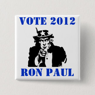 STEMMING RON PAUL 2012 VIERKANTE BUTTON 5,1 CM