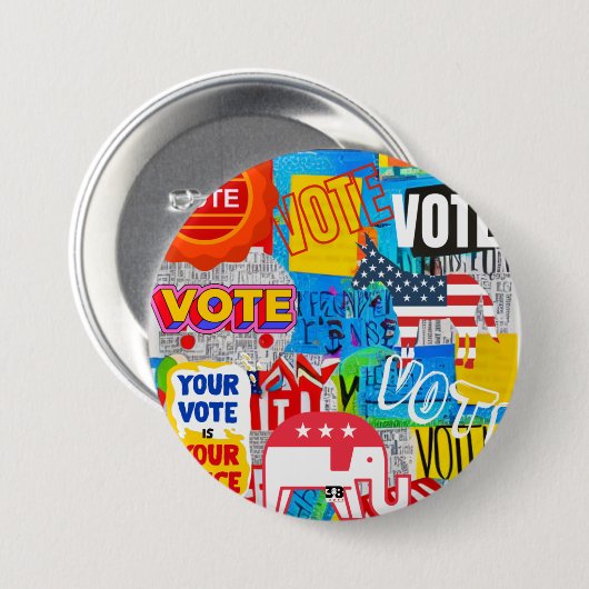 Stemming! Ronde Button 7,6 Cm (Voorkant /achterkant)