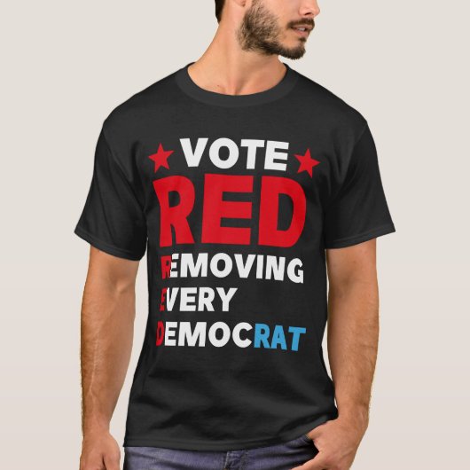 Stemming rood elke democratische antidementie verw t-shirt (Voorkant)